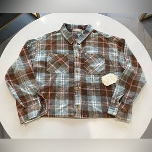 Altar’d State cropped plaid button down